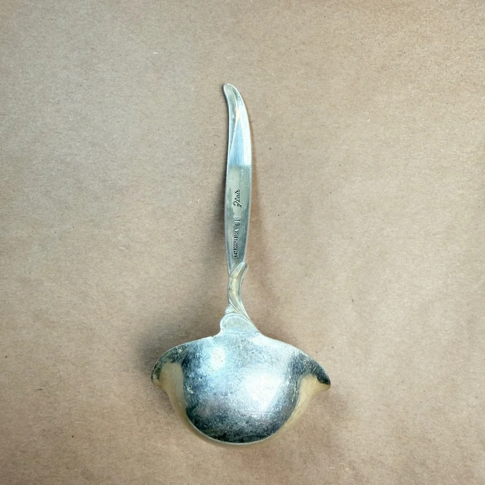 1847 Rogers Bros Flair Silverplate Gravy Ladle 7in Vintage MCM Serving Spoon